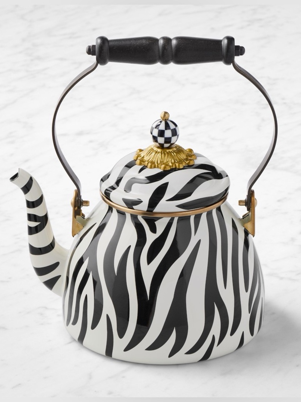 MacKenzie-Childs Zebra 2 Quart Tea Kettle